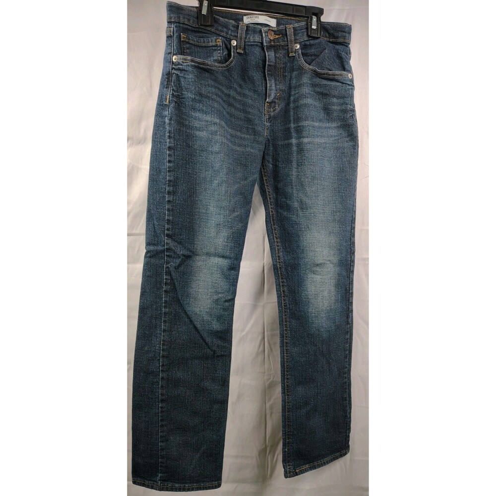 Levi's Women's Signature Straight Jeans With Elastic Waist Adjustment Size 16